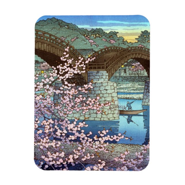 Coole orientalische japanische Hasui-Kawase-Brücke Magnet (Vertikal)
