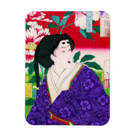Coole orientalische japanische Holzschnitzgeisha L Magnet