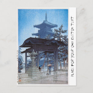 Coole orientalische japanische Kawase Shrine-Einga Postkarte