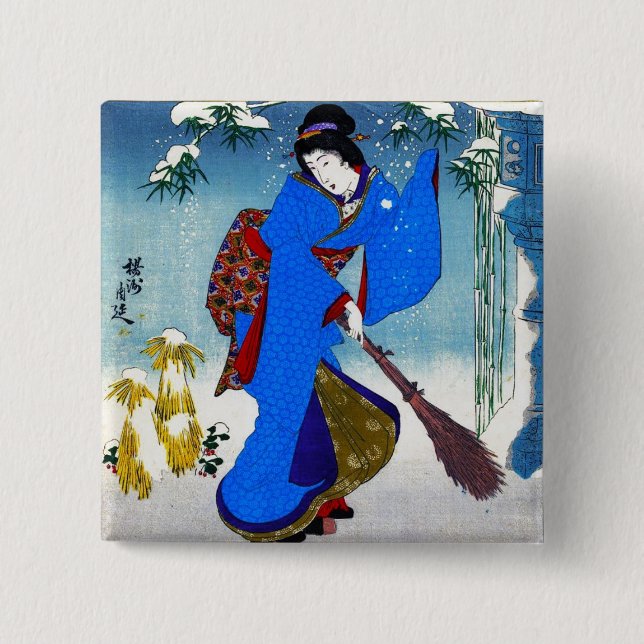 Coole orientalische japanische klassische button (Vorderseite)