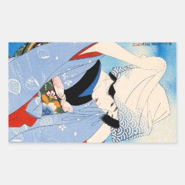 Coole orientalische japanische klassische Damenkun Rechteckiger Aufkleber