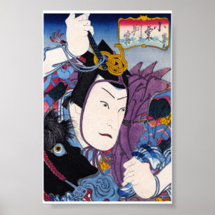 Coole orientalische japanische klassische kabuki poster