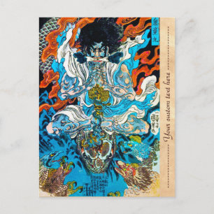 Coole orientalische japanische legendäre Kriegerin Postkarte