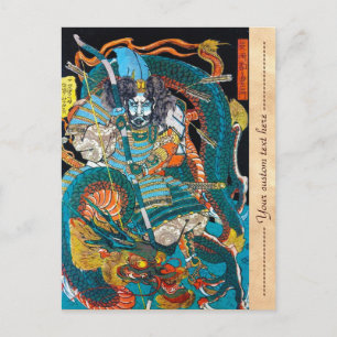 Coole orientalische japanische legendäre Kriegerin Postkarte