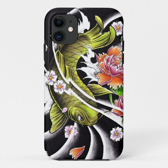Coole orientalische japanische schwarze Tinte Case-Mate iPhone Hülle (Rückseite)