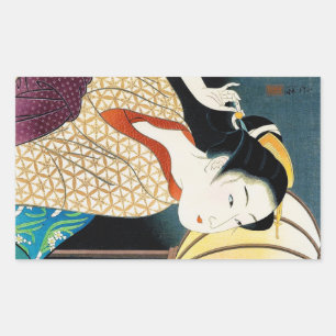 Coole orientalische japanische Takane Koko geisha Rechteckiger Aufkleber