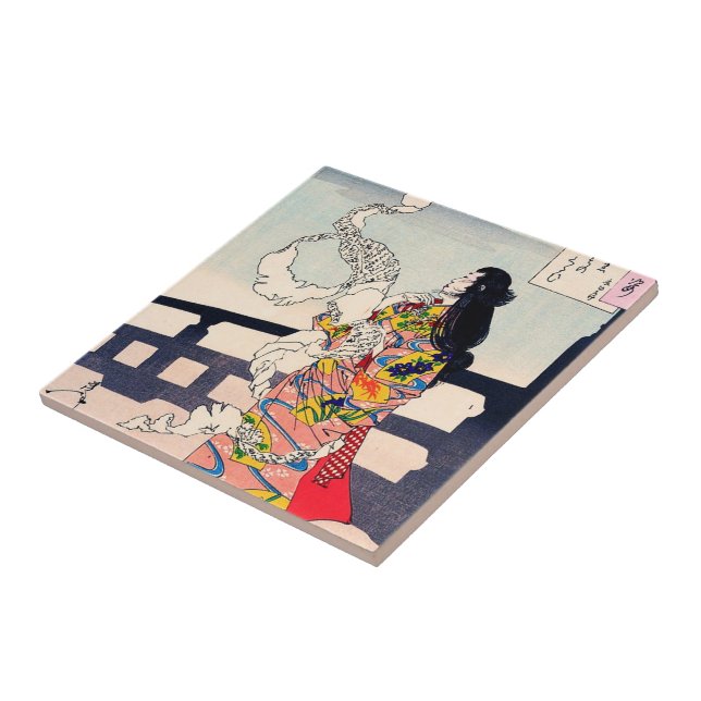 Coole orientalische japanische woodprint fliese (Seite)