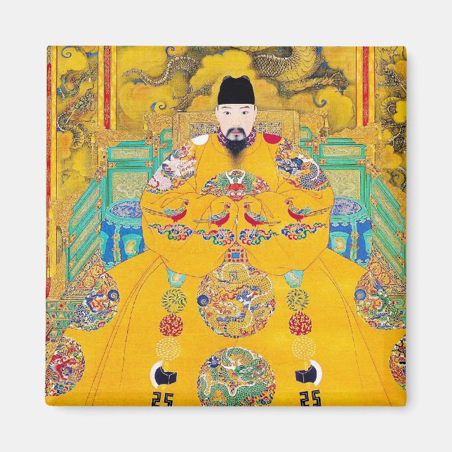 Coole orientalische klassische chinesische Holzsch Magnet (Vorne)