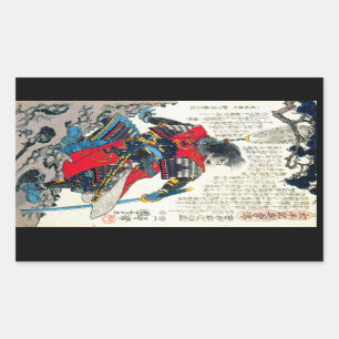 Coole orientalische klassische japanische rechteckiger aufkleber
