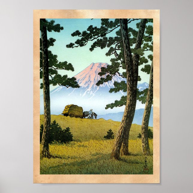 Coole orientalische Landschaft in japanischer Land Poster (Vorne)