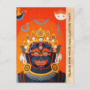 Coole orientalische Thangka Bhairava Tattoo Art Postkarte