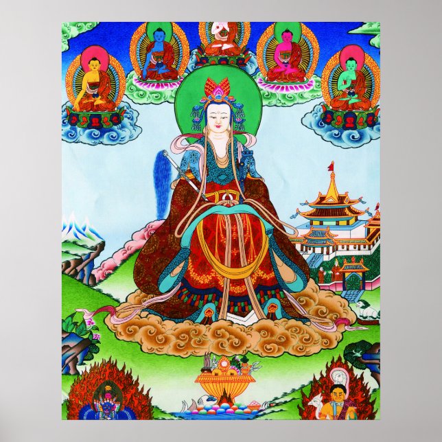 Coole orientalische Thangka Goldene Mutterkunst Poster (Vorne)