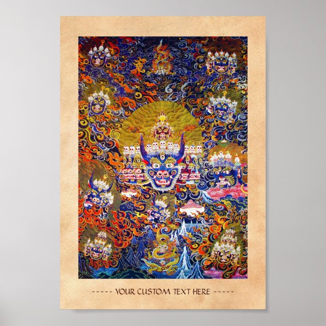 Coole orientalische Thangka Gott Tattookunst Poster (Vorne)