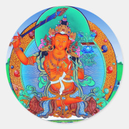Coole orientalische Thangka Gott Tattookunst Runder Aufkleber