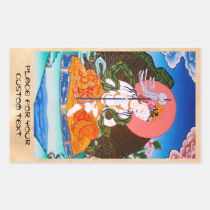 Coole orientalische Thangka mandarava tattoo art Rechteckiger Aufkleber