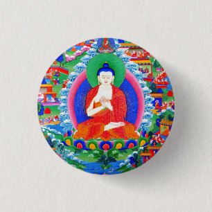 Coole orientalische tibetanische thangka button