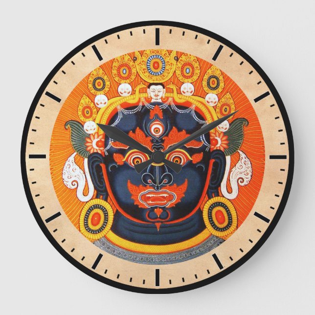 Coole orientalische tibetanische thangka große wanduhr (Vorderseite)