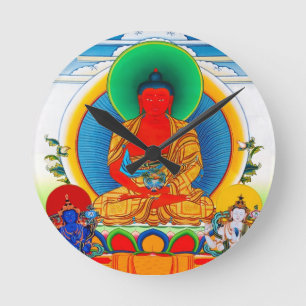 Coole orientalische tibetanische thangka runde wanduhr