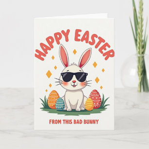 Coole Osterkarte mit Frühling Hasen Karte