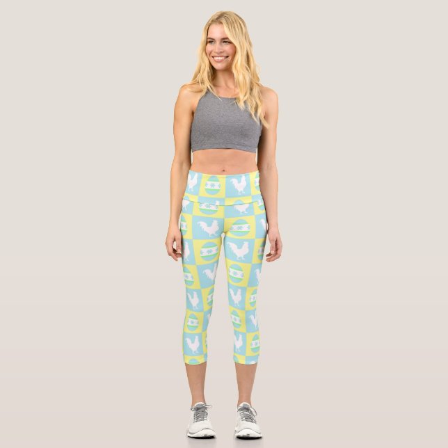 Coole Osterprüfbrett Muster-RasterEggen Capri Leggings (Vorderseite)