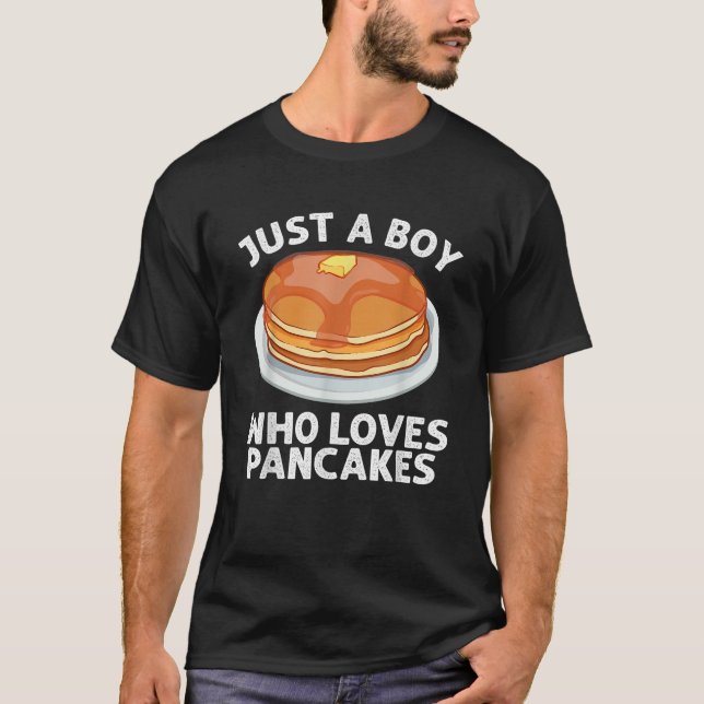 Coole Pancake Art for Boys Men Frühstück Essen Pan T-Shirt (Vorderseite)