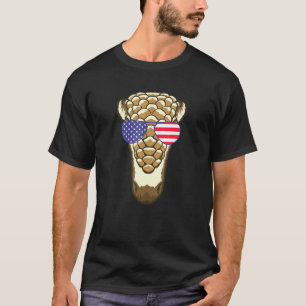 Coole Pangolin-Brille mit amerikanischer Flagge T-Shirt