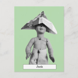 Coole Paper Hat-Puppenkarte Postkarte