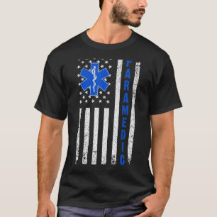 Coole Paramedizin für Männer EMT EMS Medic US Flag T-Shirt