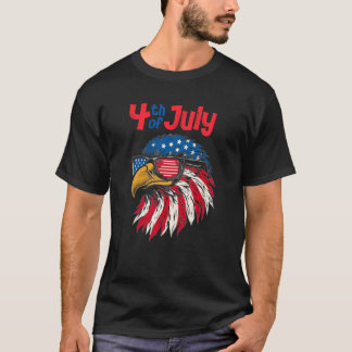 Coole Patriotische Eagle Flag Sonnenbrille 4. Juli T-Shirt