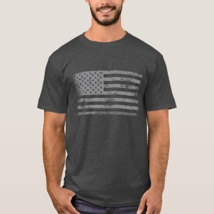 Coole patriotische silbergraue amerikanische Flagg T-Shirt