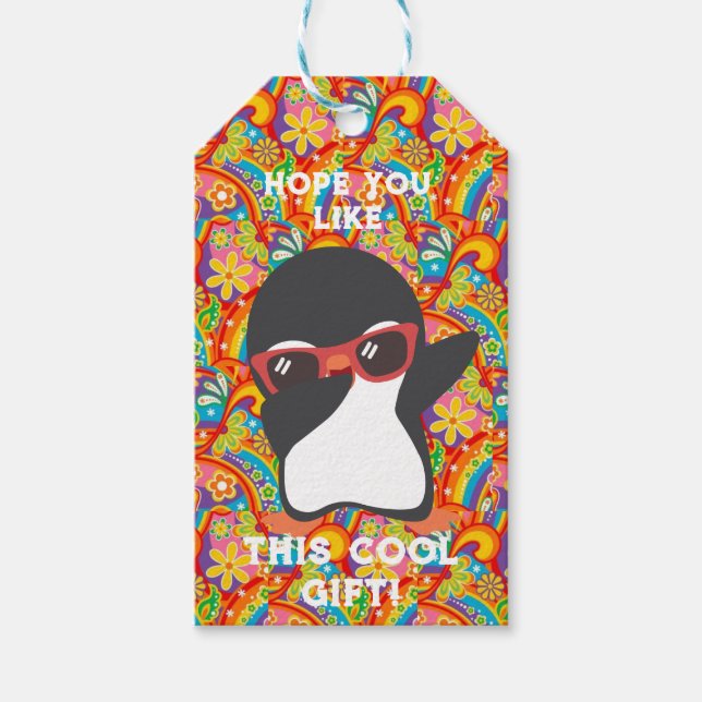 COOLE PENGUIN GIFT TAGS GESCHENKANHÄNGER (Vorderseite)