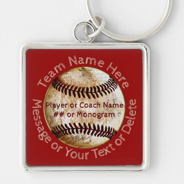 Coole Personalisierte Baseball-Teamgeschenke, Schl Schlüsselanhänger (Vorne)