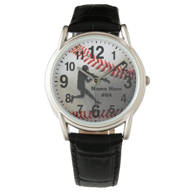 Coole Personalisierte Baseball-Uhr für Typ Armbanduhr (Vorderseite)