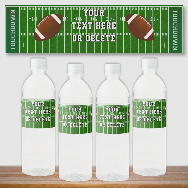 Coole Personalisierte Fußball-Wasserflaschen (Football Water Bottle Labels. Football end of season party ideas. Football party labels. Football.)