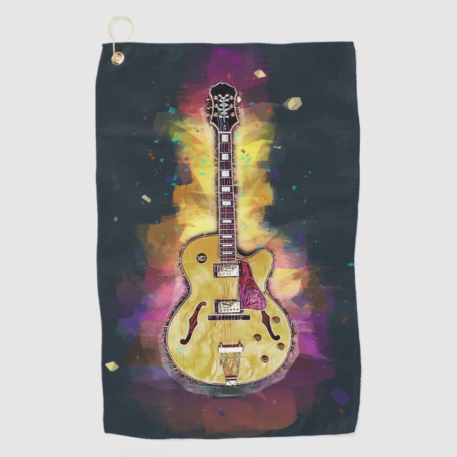 Coole Personalisierte Gitarre Golfhandtuch (Vorderseite)