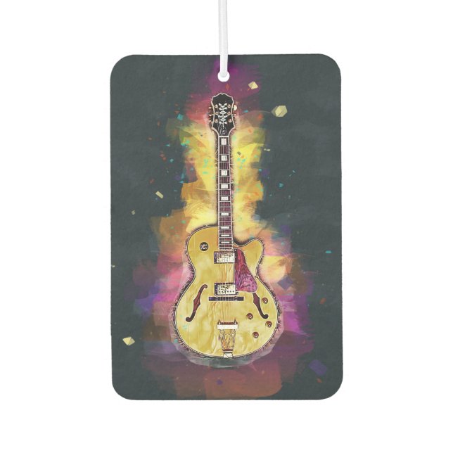 Coole Personalisierte Gitarre | Hellgelbes Rosa Autolufterfrischer (Vorderseite)