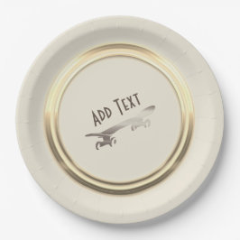 Coole Personalisierte Gold-Skateboard Pappteller