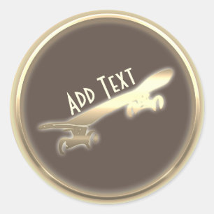 Coole Personalisierte Gold-Skateboarding-Aufkleber Runder Aufkleber