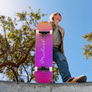 Coole Personalisierte Neon Ombre Skateboard