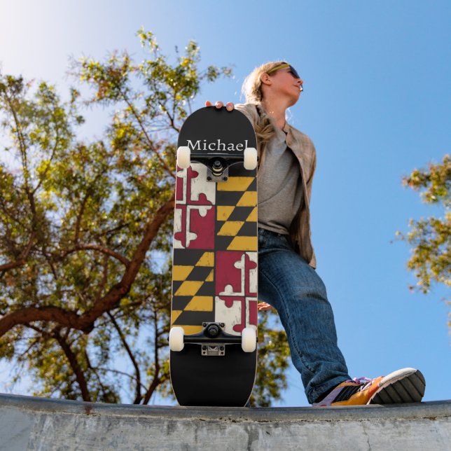 Coole Personalisierte Staatsflagge des Maryland Skateboard (Außenbereich 1)