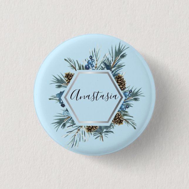 Coole, Phantastische Blumen mit Ihrem Namen Button (Vorderseite)