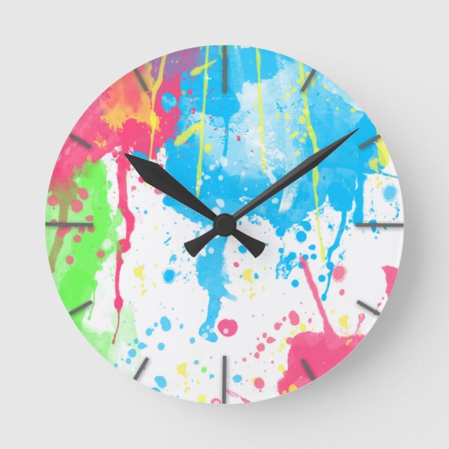 Coole phantastische, farbenfrohe und lebendige Aqu Runde Wanduhr (Vorderseite)