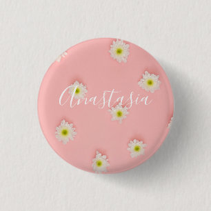 Coole, Phantastische rosa Blume Button