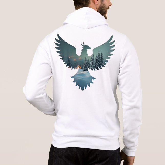 Coole Phoenix-Weihnachtslandschaft Hoodie (Rückseite)