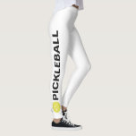 Coole Pickleball-Leggings Gelber Ball Leggings<br><div class="desc">Die perfekte Leggings für Pickleball-Fans. Hochwertige Leggings mit dem Wort PICKLEBALL und einem gelben Pickleball auf jeder Seite. Fügen Sie Ihren eigenen Text hinzu - z.B. einen Clubnamen oder Teamnamen. Spaß für lässiges Gesellschaftsspiel oder Turnierspiel - Ändern Sie die Hintergrundfarbe ganz nach den Farben Ihres Clubs/Teams. Klicken Sie einfach auf...</div>