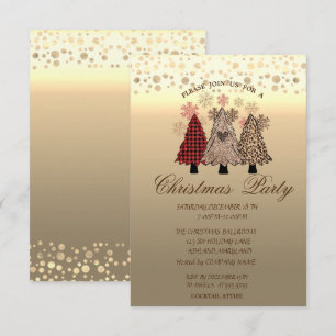 Coole Pine Trees Dots Weihnachts-Party Einladung