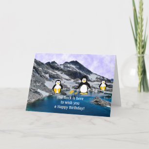 Coole Pinguin-Geburtstagskarte Karte