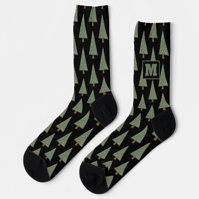 Coole Piniensocken mit individueller Monogramm Socken (Linkes Detail)
