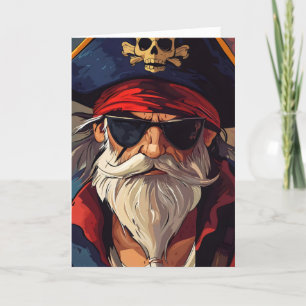 Coole Piratensonnenbrille Feiertagskarte