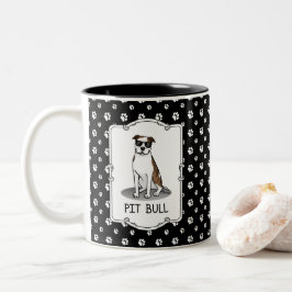 Coole Pit Bull und Sonnenbrille (lt brindle white  Zweifarbige Tasse